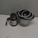 Ganiza Food Processor, 2-Speed Food Chopper Meat Grinder with 8 Cup Stainless Steel & 8 Cup Glass Bowls, Upgraded Button & Smart Overheat Protection Light - Includes Clean Brush, 2 Sets of Blades (Silver)