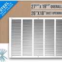 Fits 26x18 Duct Opening | Steel Return Air Grille by Handua | Vent Cover Grill for Sidewall and Ceiling | White | HVAC Cold Air Intake Grille | Outer Dimensions: 27.75"W X 19.75"