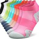 PAPLUS 6 Pairs Ankle Compression Socks for Women, Cushioned Running Socks with Arch Support, Low Cut, Targeted Compression (M)