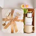 Giftissimo Birthday Gifts for Women - Get Well Soon Self Care Gift Baskets, Thinking of You Care Package Box for Women Her Mom Sister Wife Girlfriend Best Friend Grandma Coworker (White)