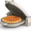 Bella FlipnStore Waffle Maker with EverGood™ Ceramic Nonstick Coating, Fitsanywhere™ Kitchenware, Power Indicator Light, Cool Touch Handle & Cord Wrap, 7” Wide & 1" Deep Plates, 1000 Watt, Oatmilk
