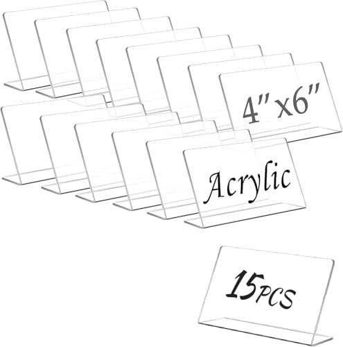 Ayuanb 15 Pcs 4 x 6 Inch Food Labels for Party Buffet, Acrylic Clear Chalkboard Signs for Buffet Display, Small Acrylic Food Tabletop Chalkboards for Bakery Table Display, Food Display, Pastry Tags Ayuanb 15 Pcs 4 x 6 Inch Food Labels for Party Buffet, Acrylic Clear Chalkboard Signs for Buffet Display, Small Acrylic Food Tabletop Chalkboards for Bakery Table Display, Food Display, Pastry Tags