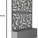 Oakland Living 6 ft. X 4 ft. Grey Freestanding Metal Privacy Screen Room Divider with Flower Box