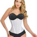 Waist Trainer for Women | Corset Shapewear for Women Plus Size | Tummy Control Shapewear Girdle (Medium, White Zipper Corset)