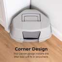 IRIS USA Cat Litter Box - Enclosed Corner Litter Box with Scoop, Hooded Litter Tray for Corners, Space-Saving Covered Litter Box, Odor Defensive, Gray