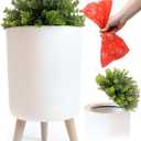 Earth & Mango Small Outdoor Trash Can with Lid - Dog Poop Trash Can Outside - Plant Styled Outdoor Garbage Can - 1.8 Gallon - Throw Away Pet Waste Discreetly
