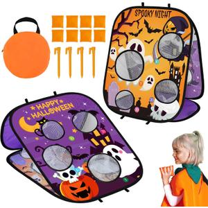 Halloween Games for Kids Party, Ghost Pumpkin Bean Bag Toss Games Halloween Party Games Favors Carnival Games for Adults Kids School Classroom Fall Festival Games Outdoor Indoor Trunk or Treat Gifts