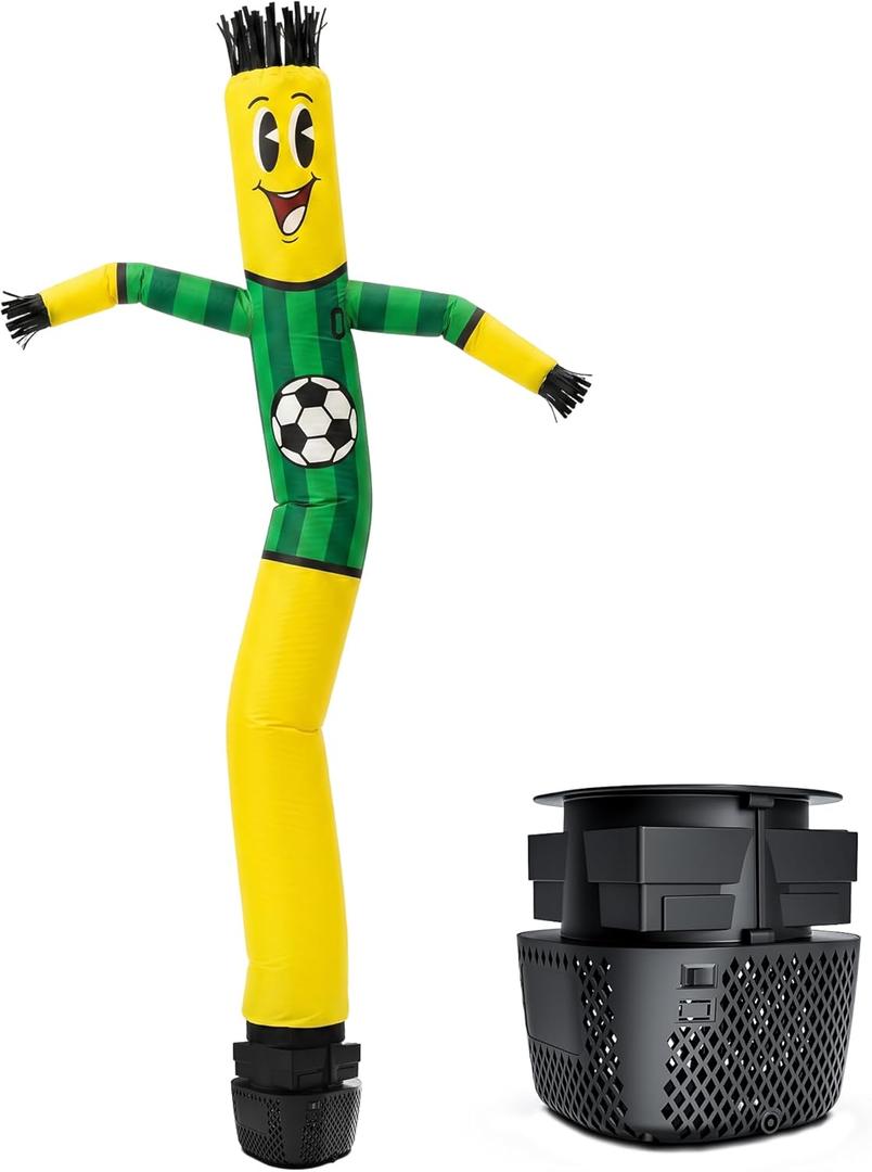 7 FT Inflatable Tube Man with Blower: Soccer Sports Theme Inflatable Dancing Man for Indoor & Outdoor Advertising, Party Decorations, Store Grand Openings, Business & Events (Green)