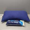 Sidney Sleep Pillow for Side and Back Sleepers - Comfort for Neck and Shoulder Pain - Adjustable and Customizable Shredded Memory Foam Filling - 28" x 17" - Additional Foam Fill Included (Blue)