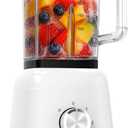 Professional Blender For Smoothies, 58 Oz Glass Jar, Glass Blender Including Puree & Crush Ice Functions, 750 Watts, B02 (white)