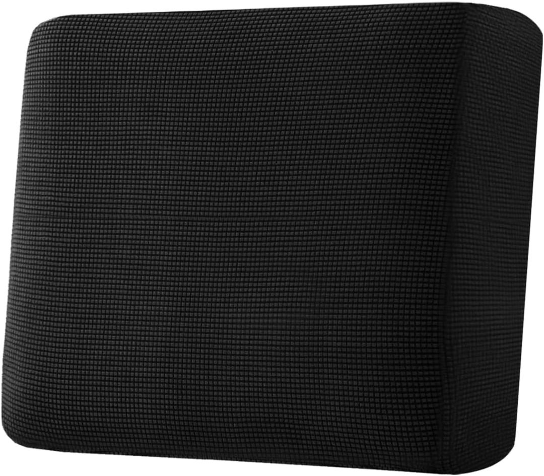 H.VERSAILTEX Super Stretch Individual Seat Cushion Covers Sofa Covers Couch Cushion Covers Slipcover Sets Thick Jacquard Textured Twill Fabric (1 Piece Chair Cushion Cover, Black)