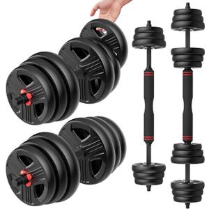 Adjustable Dumbbells, 20LB (10.0LB Pair) Free Weight Set with Connector, 2 or 3 in 1 Dumbbells Used as Barbell, Kettlebells, Fitness Exercises for Home Gym Suitable for Men/Women