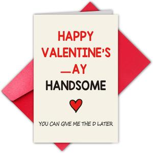 2 x TQDaiker Funny Valentine's Day Card for Boyfriend,Rude Valentines Day Card for Men Him,Naughty Valentine's Day Card for Husband Fiance,Envelope Included.