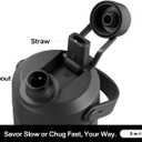 POWCAN 26 oz Insulated Water Bottle with 2-in-1 Straw and Spout Lid, Keep Cold 24H, Leak-Proof, Fits in Car Cup Holder, Stainless Steel Water Bottle for Sports, Travel, and School (Dark Knight)