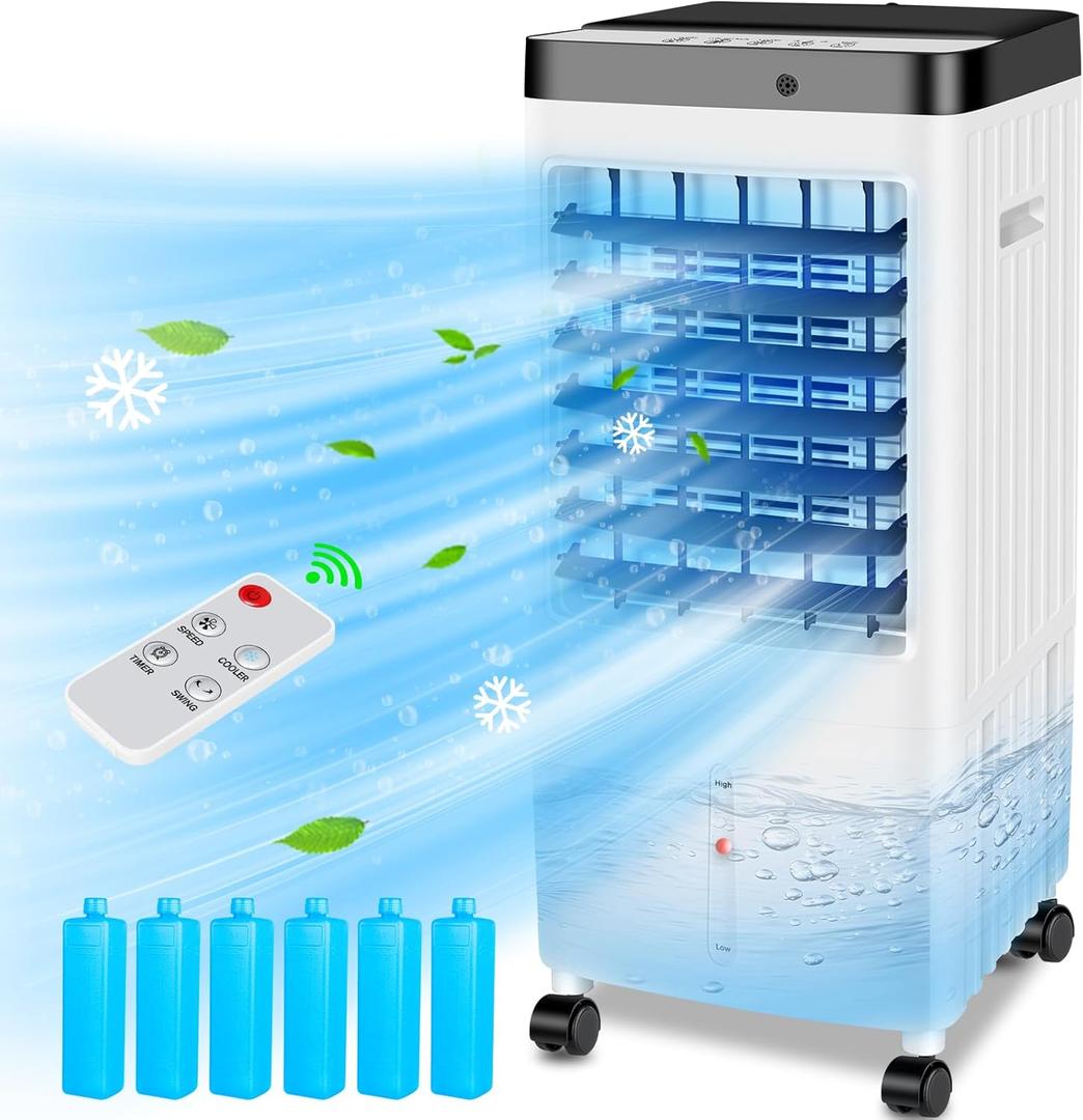 Portable Air Conditioners Windowless,2024 Upgraded Room Air Conditioners,3 IN 1 Swamp Cooler, Ac Unit with 3 Gal Water Tank,Timer,3 Speeds,70 Oscillation, Air Cooler for Room Kitchen Bedroom (ZH-3)