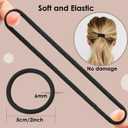 3 x 100 Count Hair Ties 6MM Black Rubber Bands for Hair Pain-Free for Ponytails, Seamless Thick Elastic Hair Ties No Damage