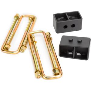 Dynofit 3 Inch Leveling Kit for 2004-2020 F150 2WD 4WD, Includes Rear Lift Blocks and Square Extended U-bolts Designed for F-150 Suspension Leaf Spring