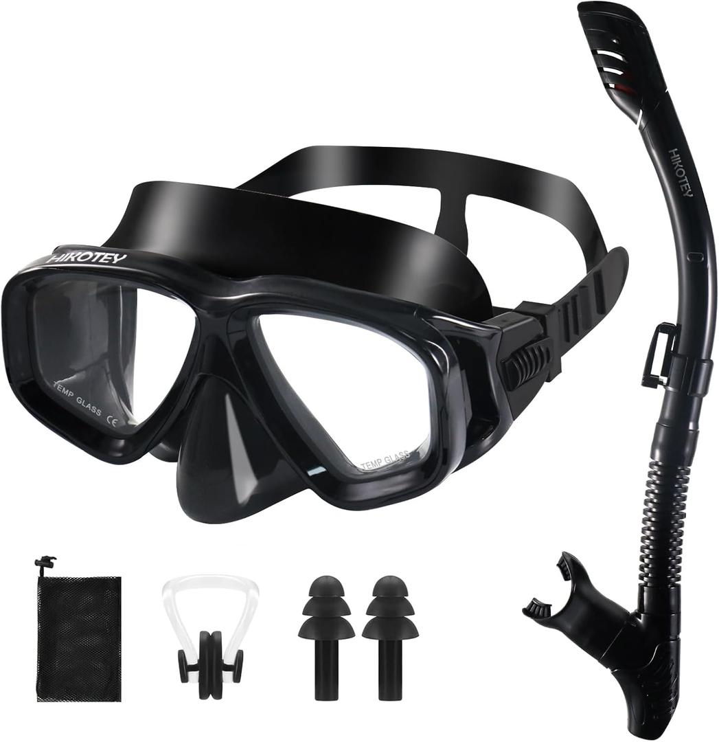 Snorkeling Set for Adults, Full Dry Snorkeling Mask Set for Adults, Anti-Fog Protection, Unisex,HD Panoramic View