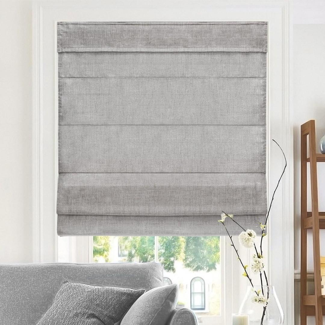 CHICOLOGY Roman Shades for Windows , Window Treatments , Roman Shades , Roman Window Shades , Room Darkening Shades , Window Shades , 31"W X 64"H , Belgian Denim (Privacy & Light Filtering)