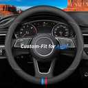 Custom-Fit Leather Car Steering Wheel Cover for Audi, C-Style, Non-Slip, Breathable