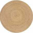 The Beer Valley Hand Woven Jute Braided Rug, 6ft Round – Natural, Reversible Boho Entry Area Rugs for Kitchen, Living Room I Farmhouse Decorative Floor Rug, 6 Feet Round