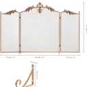 BEAMNOVA Fireplace Screen, Gold, 50 x 32 in, Fringed Iris Décor