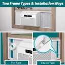 Daisypower Window Air Conditioner Side Panels Curtain Kit Extendable Up to 19-1/4" Wide 17" Height,Window AC Insulation Panel for 5000-14000 Btu AC Units Parts Replacement Screen