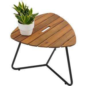 Portable Adirondack Side Table 15" H - Wood & Metal Patio Table for Indoor & Outdoor Use - Small Outdoor End Table for Picnic, Camping, Adirondack Chair, Great Golden Teak Finish