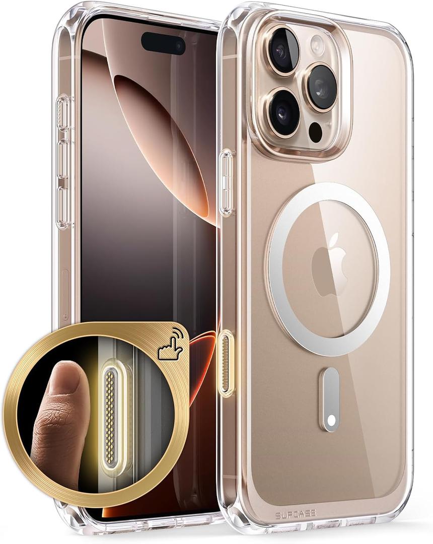 SUPCASE for iPhone 16 Pro Max Case with Camera Control Capture Button (Unicorn Beetle Mag), [Compatible with MagSafe] [Military-Grade Protection] Slim Clear Magnetic Phone Case (Clear)
