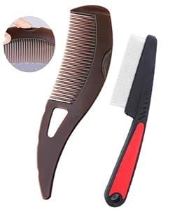 Dandruff Comb, Stainless Steel Fine Tooth Comb, Scalp Psoriasis Comb, Dandruff Remover Comb Scalp Sweep Detoxing Comb, Lice Comb Multifunctional Hairbrush For Scalp Massage Combs for Women Men Kids