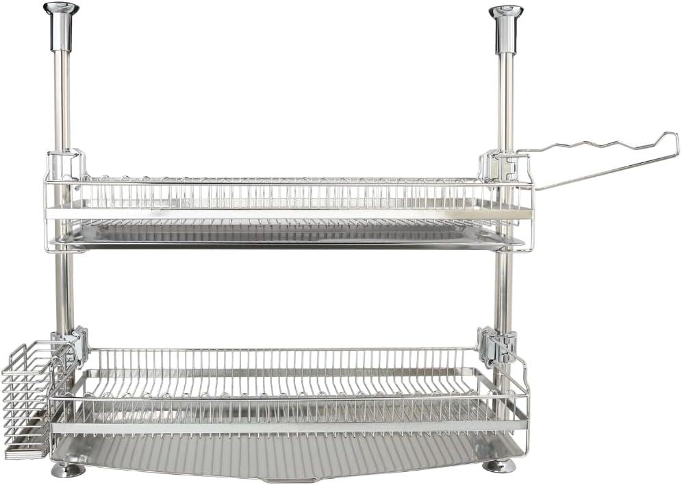 INEX Kitchiniq Dish Rack (Stainless Steel, 16.5–30.7" H x 23.6" W x 9.8" D)