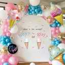 What's the Scoop Boys or Gilrs Sign Decals for Balloon Arch Backdrop - Whats the Scoop Girl Or Boy Gender Reveal Decorations He or She Baby Shower Decoration Sticker Banner Supplies