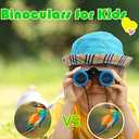 Scotamalone Kids Binoculars Shock Proof Toy Binoculars Set for Age 3-12 Years Old Boys Girls Bird Watching Educational Learning Hunting Hiking Birthday Presents (blue)