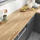 VEELIKE Rustic Oak Wood Contact Paper Peel and Stick Waterproof Wood Grain Contact Paper for Countertops Table Desk Cabinets 24''x354'' Thick Wooden Wallpaper Self Adhesive Removable Woods Vinyl Wrap