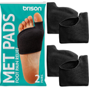 Brison Metatarsal Pads Ball of Foot Cushion for Men and Women - Gel Foot Cushions for Pain Relief Morton’s Neuroma Metatarsalgia Sesamoiditis Calluses - 2 Pairs Black Small (M 9-11, W 11-13)