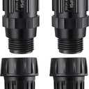 4 Pcs 15 PSI Drip Irrigation Pressure Regulator Faucet Adapter Kit, 2 Pcs 3/4" FHT x 3/4'' MHT Pressure Regulator, 2 Pcs 1/2 Inch Drip Irrigation Tubing Adapter for Drip Irrigation System