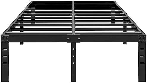 ALDRICH 14 Inch Metal Bed Frame Queen Size Heavy Duty Noise Free Bedframes | Double Black Basic Steel Slats Platform, Easy Assembly, No Box Spring Needed
