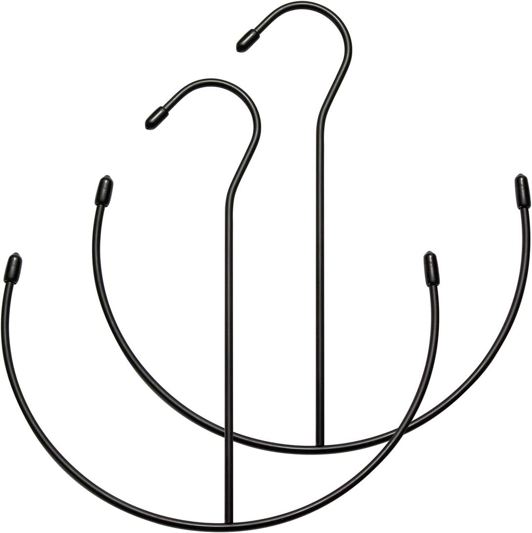 ZEDODIER Belt Hangers, Belt Rack 2 Pack Black Closet Accessories Organizers, Closet Organizer Hook Rack for Belt, Ties, Scarves, Camisoles, Hats, Bras, Shoes