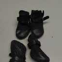 Petanims Dog Shoes for Small Dogs, Double Binding Straps Puppy Boots & Paw Protectors for Summer Hot Pavement, Winter Snow Dog Booties with Anti-Slip Rubber Soles for Beach Hardwood Floor Black Size 3 (Siez 3: Width 1.49 inche for 12-17 lbs)