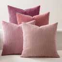 EMEMA Aesthetic Pink Decorative Throw Pillow Covers for Couch Bed Livingroom 20x20 Inch Set of 4 Cute Coquette Corduroy Boho Square Pillow Case,Western Modern Cushion Covers Home Spring Decor