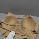 Low Back Bra for Women-Seamless Invisiable Backless Bras-Lightly Lined No Show Open Back Low Cut Bra Multiway Halter Bras (Nude, 36DD) 3 XL