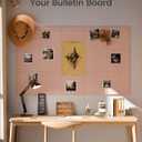 Fluxynara Large Felt Bulletin Board 48" x 36" Cork Board Alternative-12 Pack with 70 Safe Removable Adhesive Tabs, Cork Boards for Walls Cork Board for Home Office Classroom Pin Board-Pink