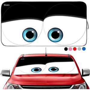 Gven- The Original Patented Car Eyes Windshield Sun Shade 2025 Windshield Cover Automotive Interior Sun Protection Front Windshield Sun Visor Protector Blocks UV Rays Keep Your Vehicle Cool (Black, S)