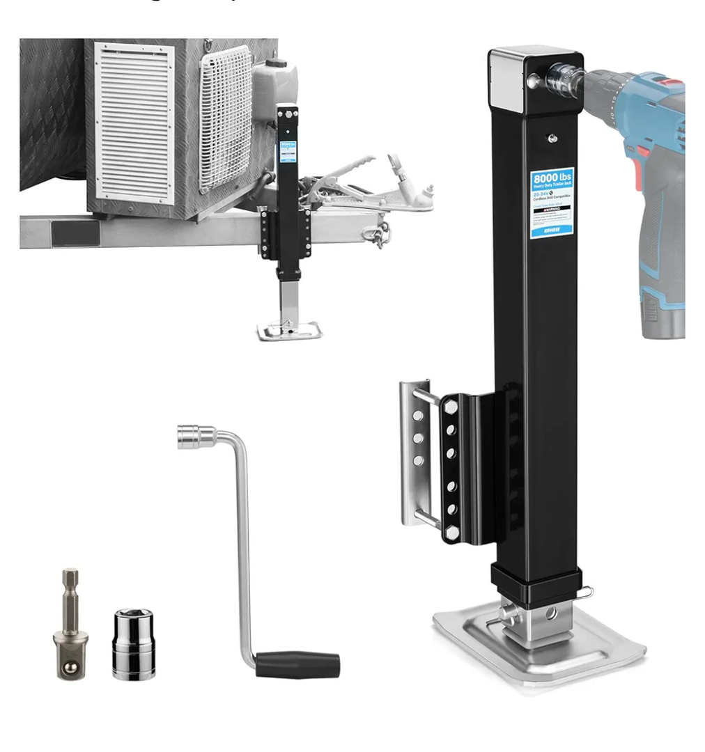 Kohree 8000 lbs Trailer Jack Heavy Duty, 20-24V Cordless Drill Compatible, Bolt on Trailer Jack for Yacht, Horse, Utility Trailers, Adjustable RV Tongue Jack with Drop Leg Kohree 8000 lbs Trailer Jack Heavy Duty, 20-24V Cordless Drill Compatible, Bolt on Trailer Jack for Yacht, Horse, Utility Trailers, Adjustable RV Tongue Jack with Drop Leg