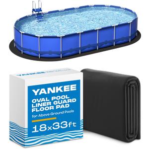 Yankee Pool Liner Pad, 18 x 33 Ft Oval Puncture Proof Pool Mat, Above Ground Pool Liner Protector Against Tearing, Grass, Under Pool Pad to Prolong Swimming Pool Liner Life