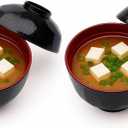 JapanBargain Japanese Miso Soup Bowls with Lids, Small Traditional Lacquered Bowls, 8.4 oz Authentic Size, Set of 2, Made in Japan