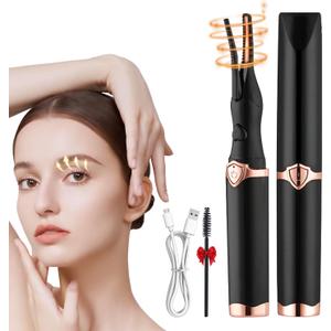 2026 Upgraded Heated Eyelash Curler - 2-in-1 Electric Lash Curler - 3 Temperature Modes/8s Quick Heat/USB Rechargeable Mini Electric Eyelash Curler-Natural Curling 24H Long-Lasting Curl