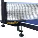 Comesee Professional Table Tennis Ping Pong Net Post Set Strength Screw Clamp with Net Clip Insert, 1.5 Inch Width Grip Holder, Tension and Height Adjustable Easy Set Up (Black)