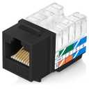 Everest 90 Angled RJ45 Cat6 Keystone Jacks 20-Pack in Black - Slim Profile Female RJ45 Connectors - Cat 6 Keystone Jack - Compatible with 90 Angled Speed Termination Tool - easyJACK (B094WB91H3)