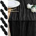 Xiomot 5PCS Table Runner Cheesecloth 10FT Black Boho Gauze Cheese Cloth Rustic Sheer Table Runners for Wedding Birthday Bridal Baby Shower Party Decoration
